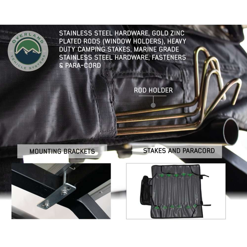 Overland Vehicle Systems Nomadic 4 Extended Roof Top Tent hardware