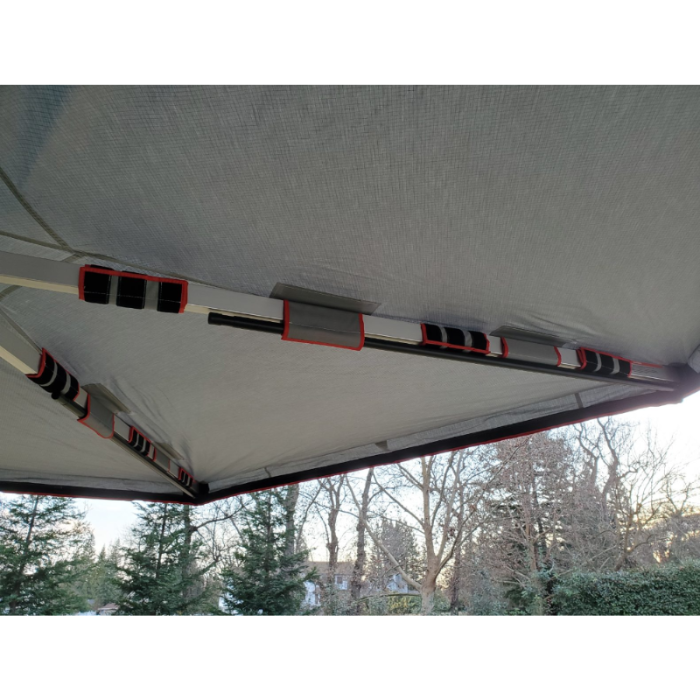 Overland Pros Wraptor 4k Awning frame with canvas closeup
