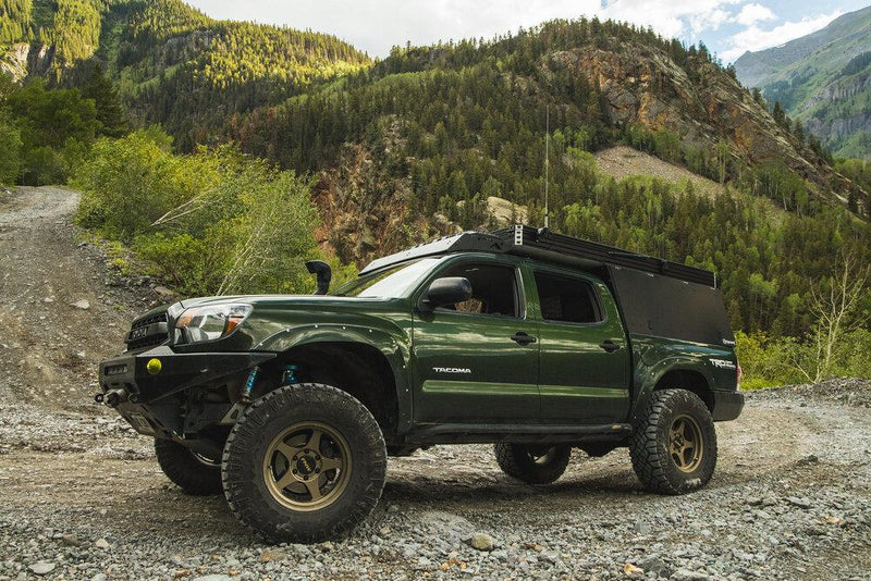 The Animas Roof Rack on Green Tacoma