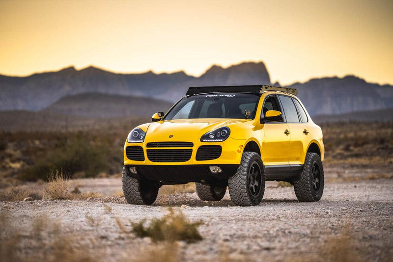 Sherpa Rammstein Porsche Cayenne Roof Rack Front View From Side