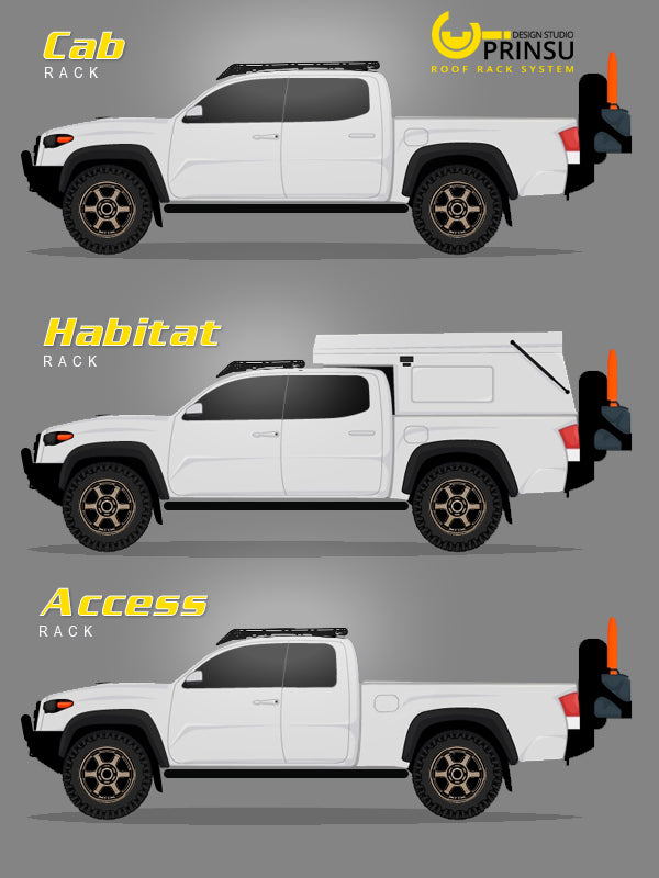 Prinsu Tacoma Double Cab Roof Rack specs sheet
