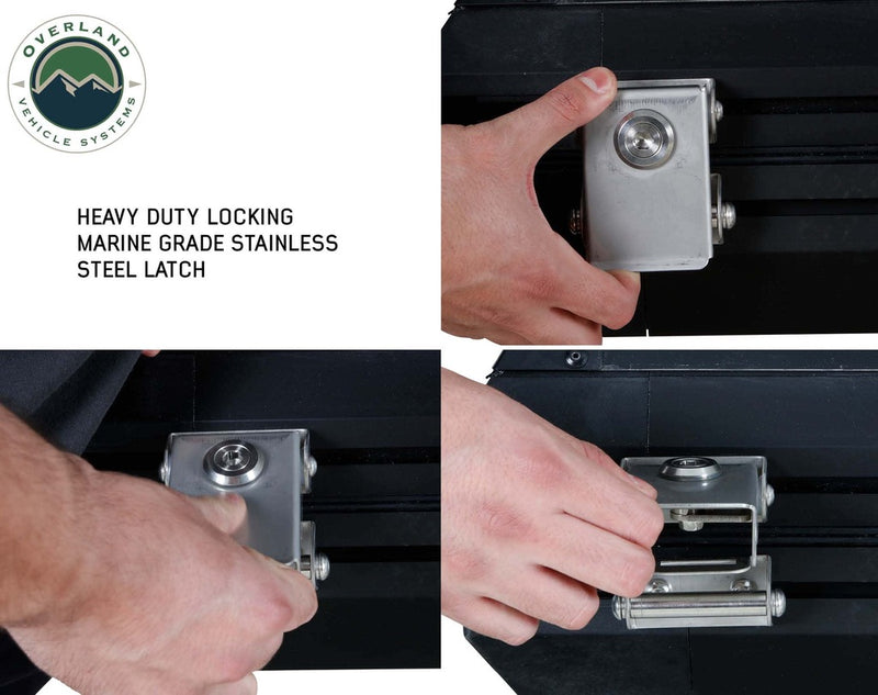 overland vehicle systems mamba roof top tent locking system