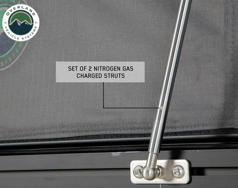 overland vehicle systems mamba roof top tent gas charged struts