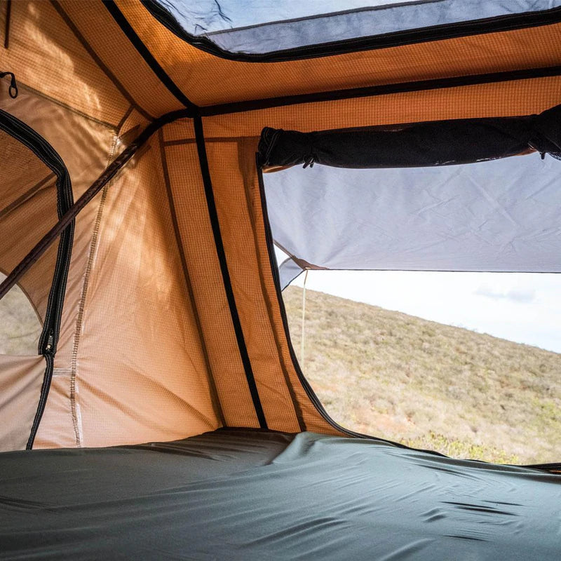 Tuff Stuff Trailhead Roof Top Tent window mesh opened