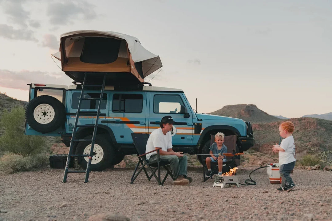 family rooftop tent overlanding with kids