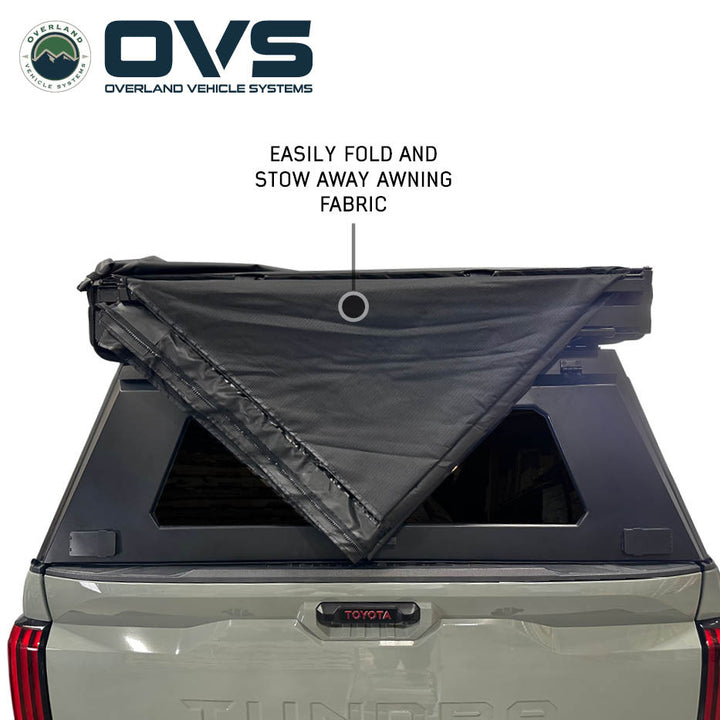 Twist‑lock poles on OVS Nomadic awning