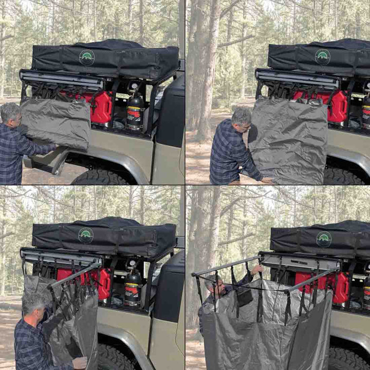 Aluminum frame shower shelter