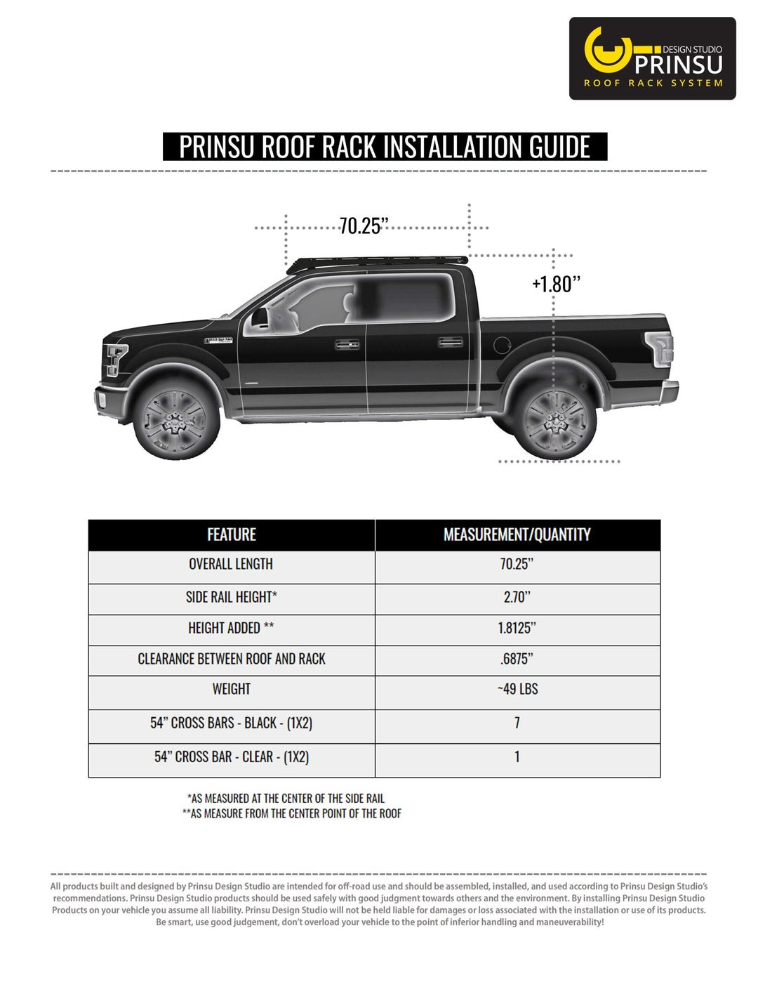Durable Prinsu Ford F150 rack