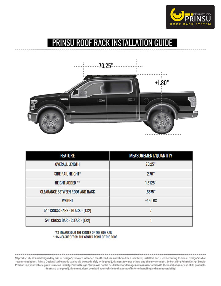 Durable Prinsu Ford F150 rack
