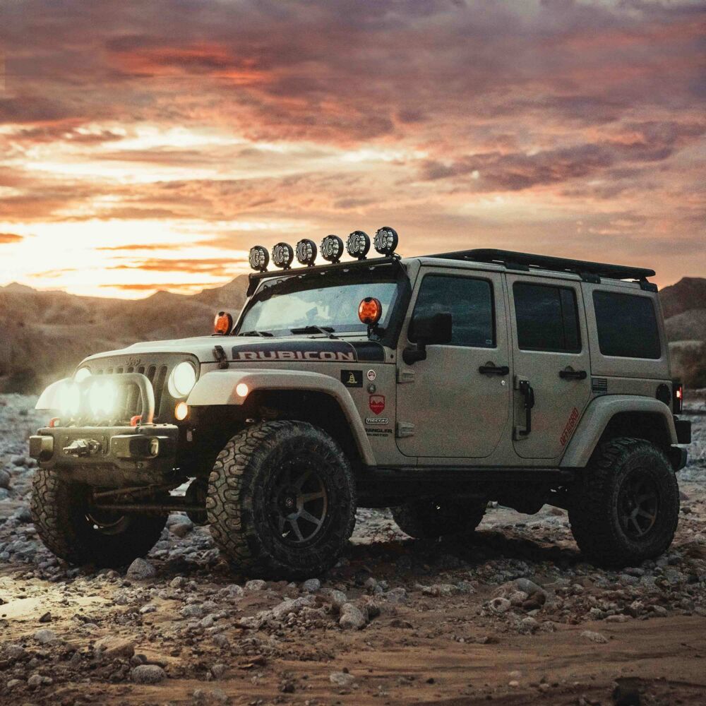 off road LED lights night test