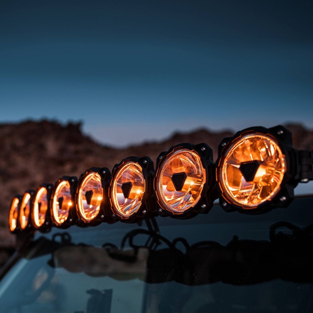 Gravity Titan LED bar mounted on SUV roof rack