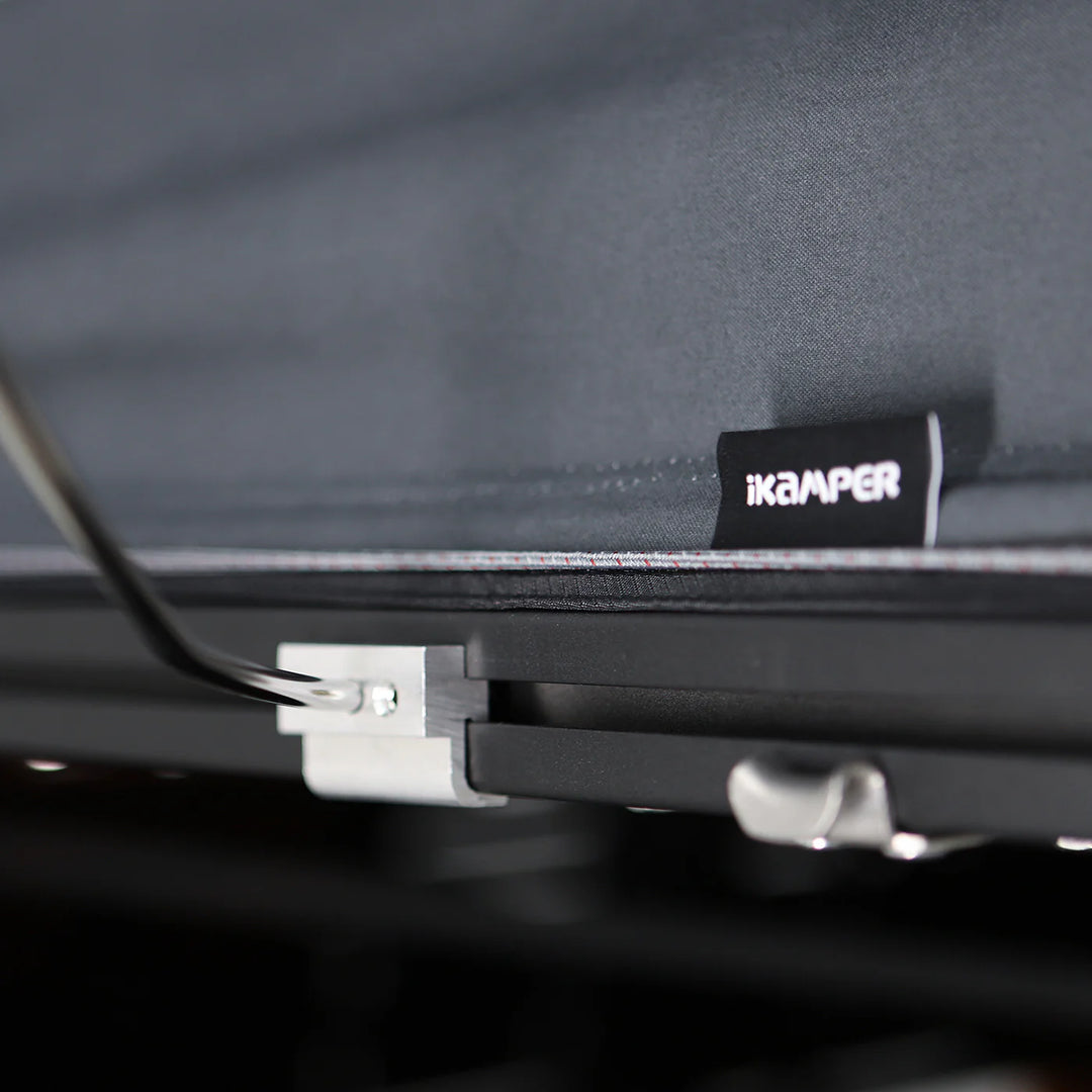 vehicle mounted rooftop tent with ladder access