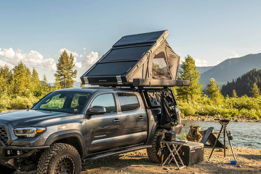 overland rooftop tent installed on 4x4 vehicle