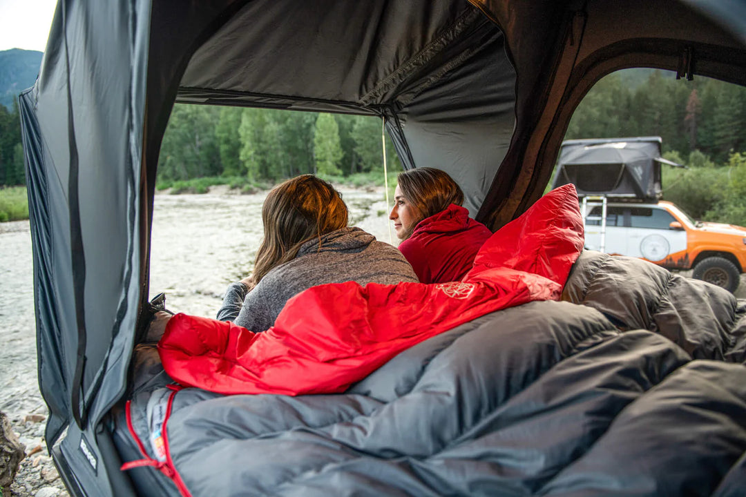 car rooftop tent ready for overnight camping