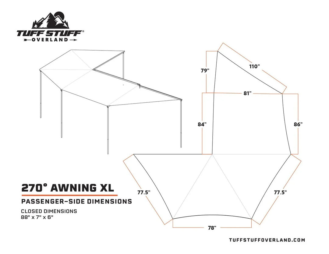 Overland camping awning XL