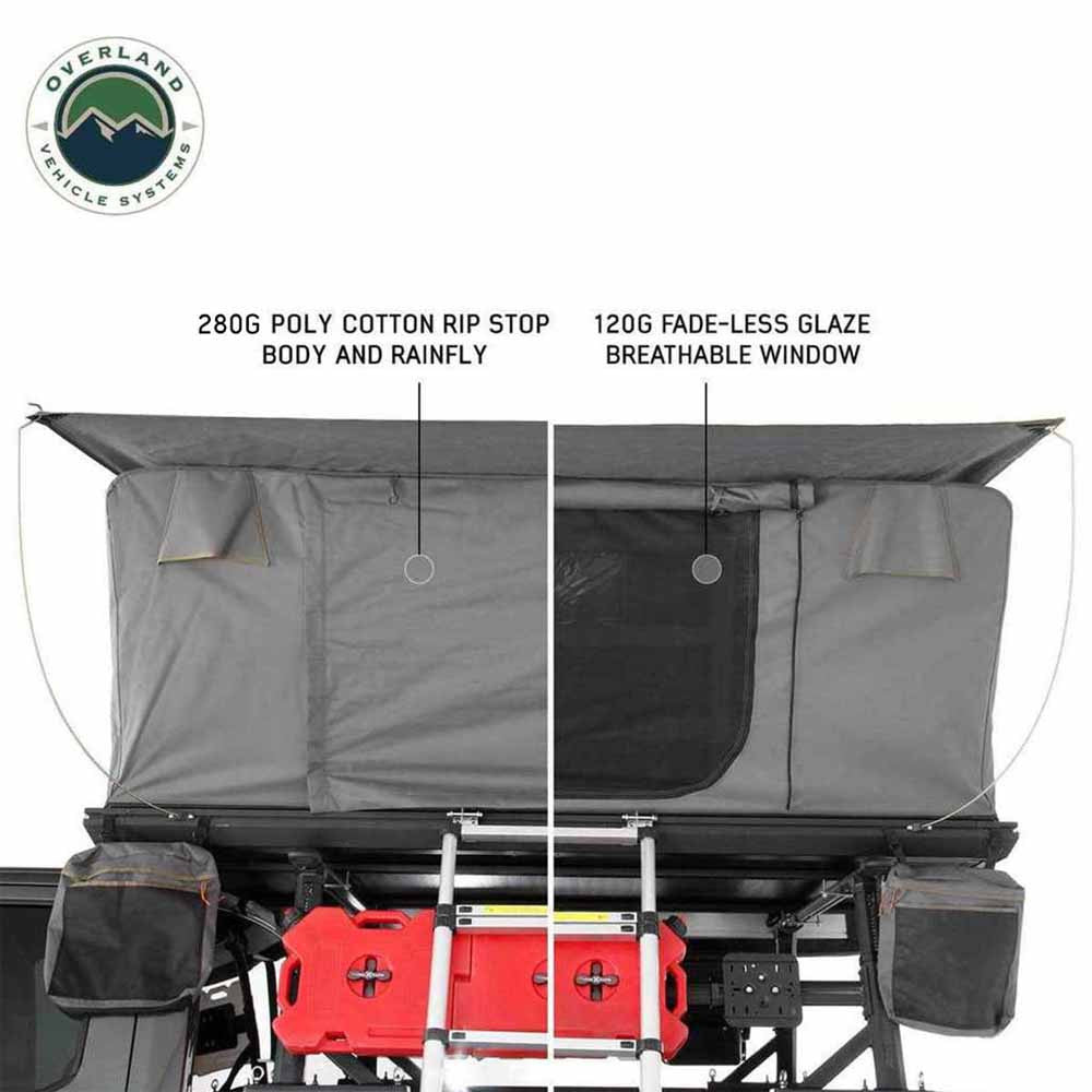 OVS roof tent ladder setup