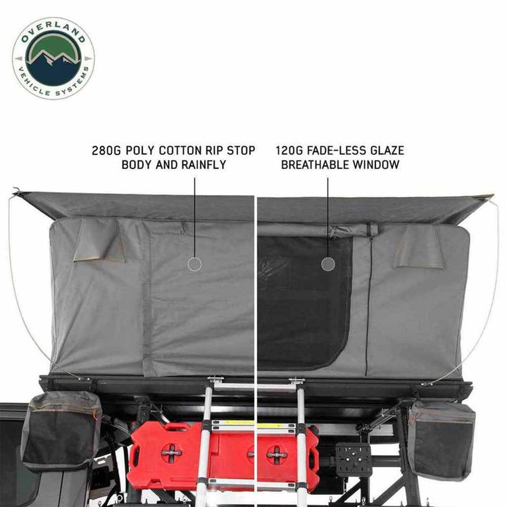 OVS roof tent ladder setup