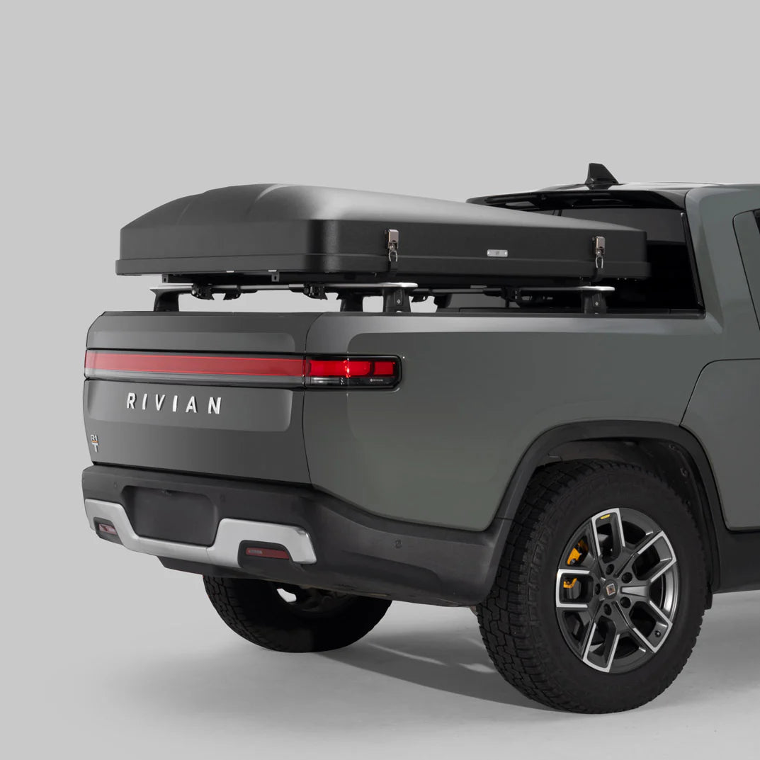 Rivian rooftop tent with durable shell