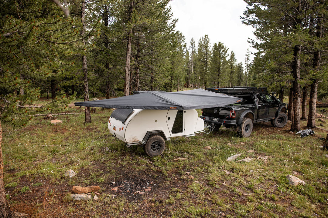 Compact camping awning extension