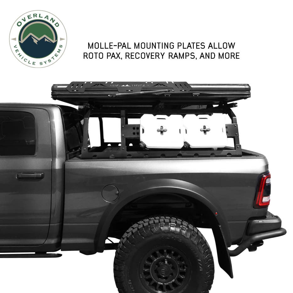 Heavy-duty truck bed overland rack