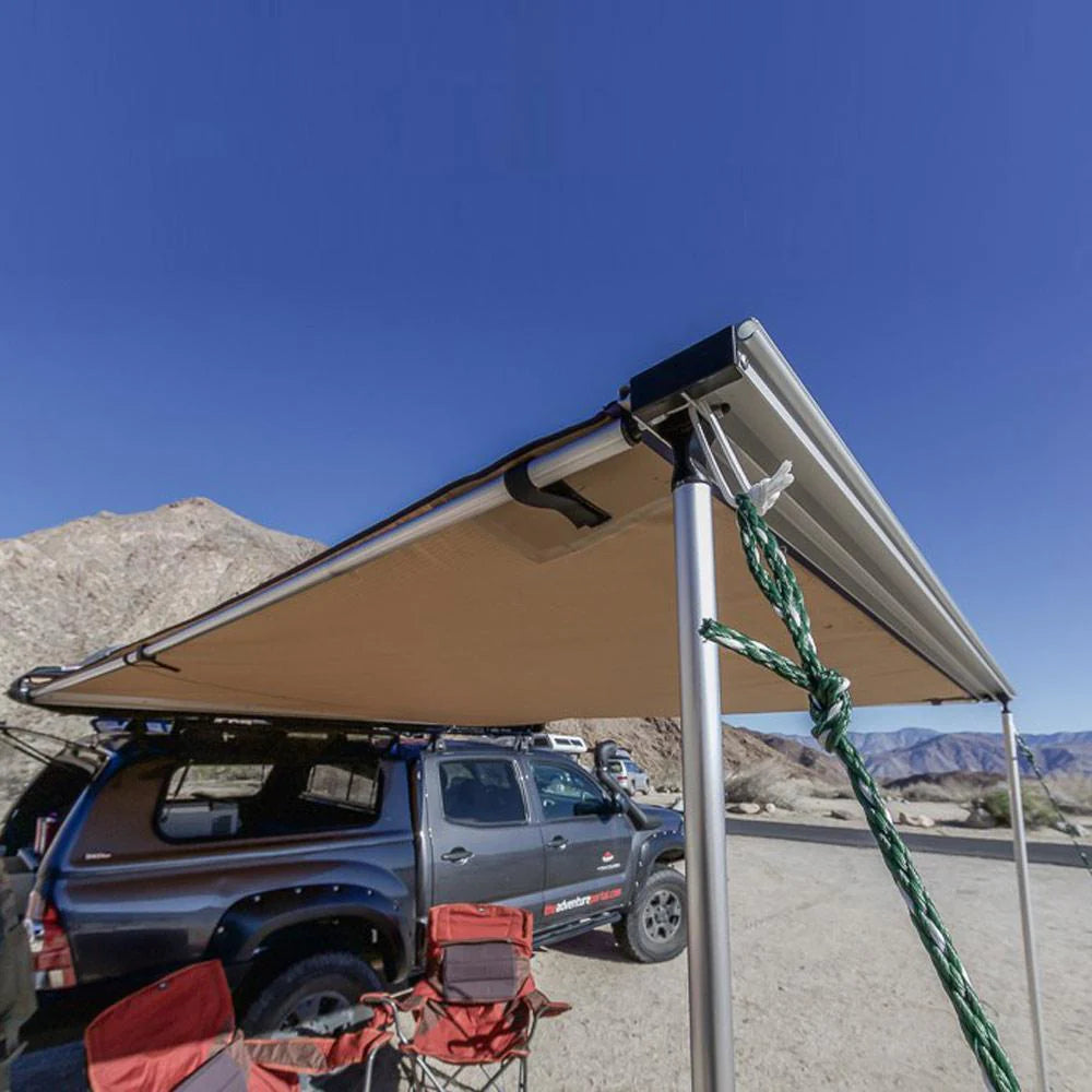 Compact camping awning shelter