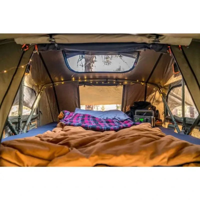 Roam Vagabond XL Roof Top Tent Interior with LED String Lights
