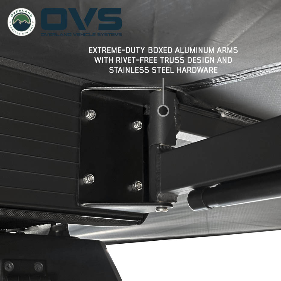 Quick‑deploy OVS awning in rugged terrain