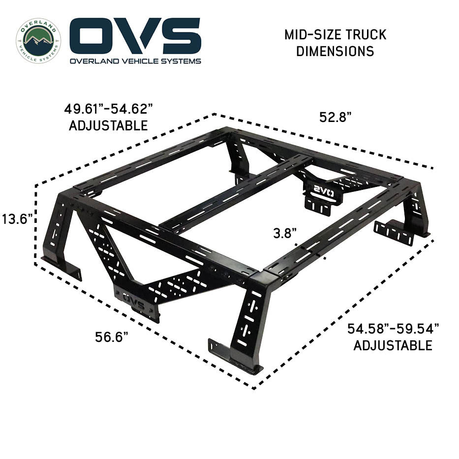 Pickup truck roof rack system