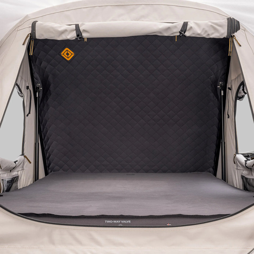Rivian rooftop tent with weather protection