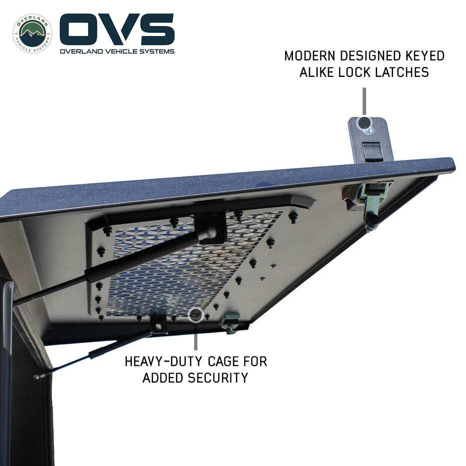 Close-up of the Expedition Truck Cap aluminum construction