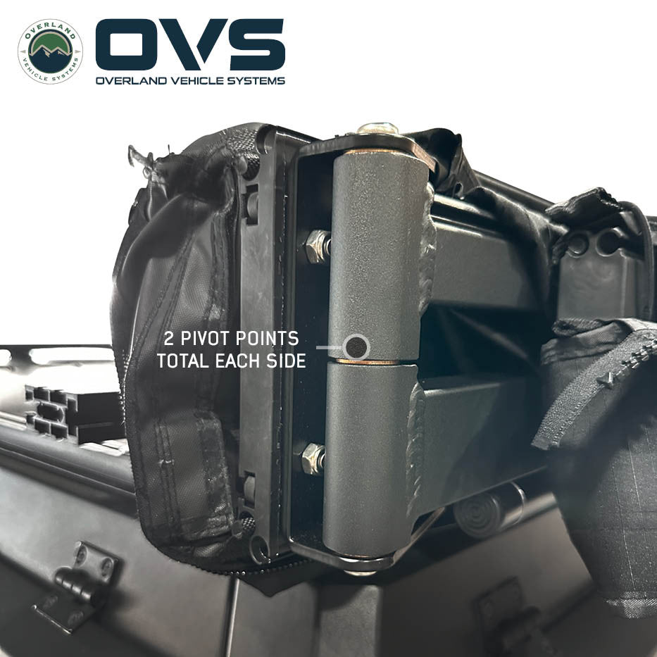 Aluminum arms supporting OVS Nomadic awning