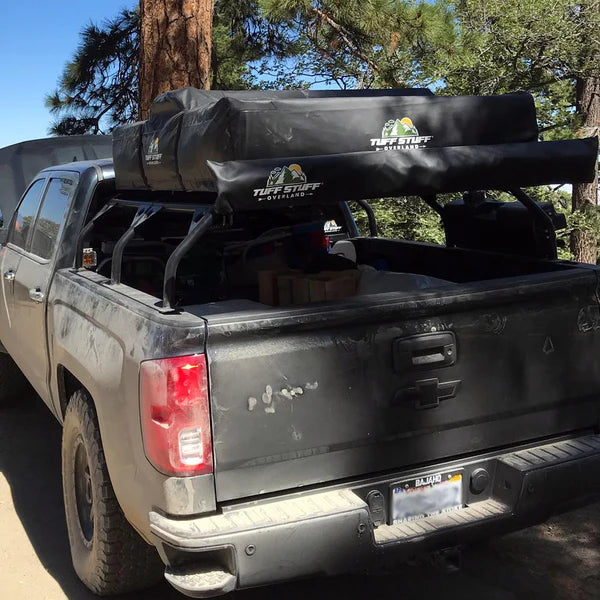 Adjustable bed rack off-road camping gear