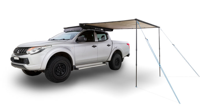 Sunseeker awning mounted on SUV roof rack