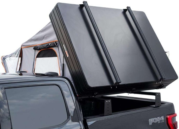 Roofnest Condor Overland 2 XL rooftop tent with aluminum shell and crossbars