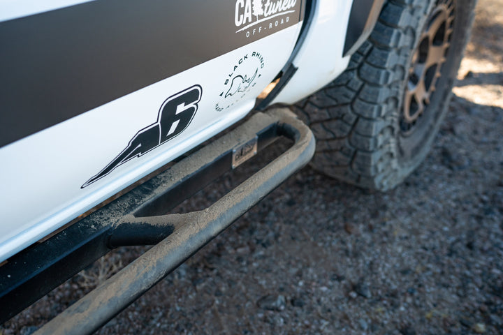 CATuned steel rock sliders Tacoma