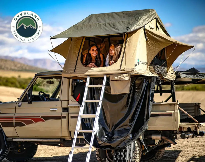 OVERLAND VEHICLE SYSTEMS TMBK3 PERSON ROOF TOP TENT lifestyle 3 person