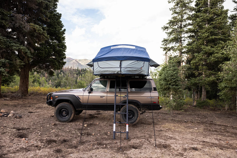 Roam Vagabond XL roof top tent slate from side