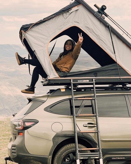 Roofnest Falcon Pro rooftop tent woman camping gear