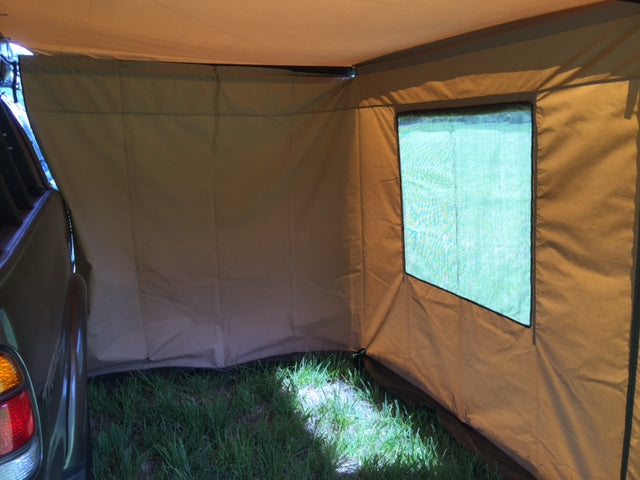 Outdoor awning wall kit  