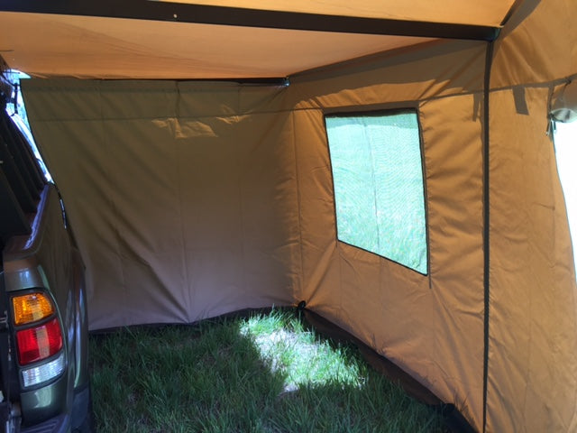 Compact awning wall set  