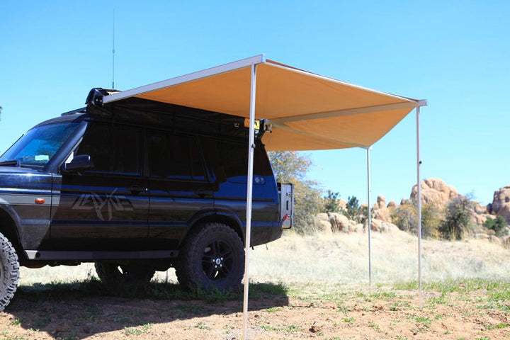 Beige canvas awning  