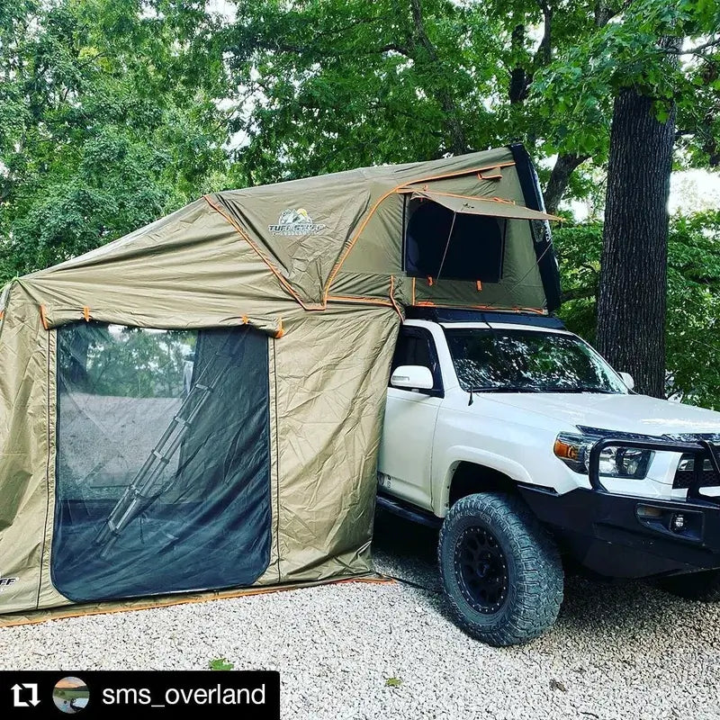 Tuff Stuff Alpha Roof Top Tent on a white 4runner