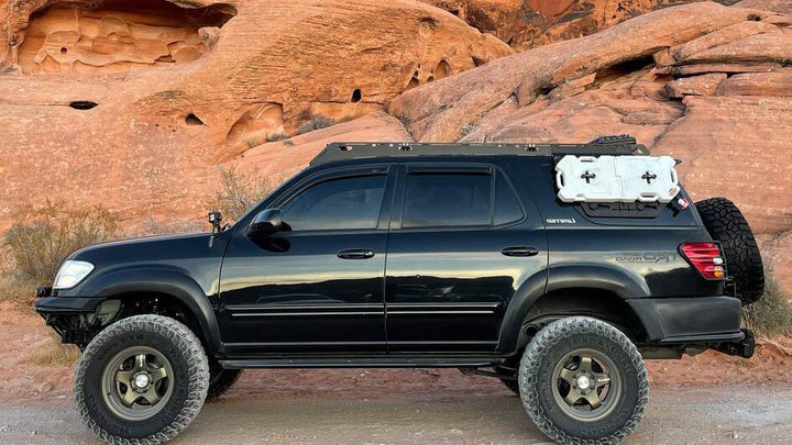 Belford Roof Rack on Black Toyota Sequoia Side view