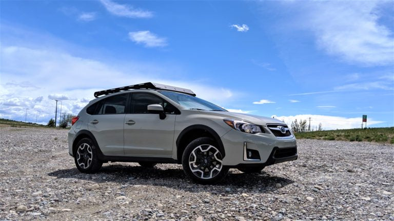 Subaru Crosstrek Prinsu Roof Rack Side view lifestyle image