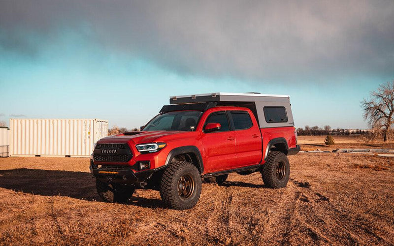 The Animas Roof Rack on Red Tacoma