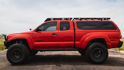 Sherpa Teton Roof Rack on Red Tacoma Access Cab