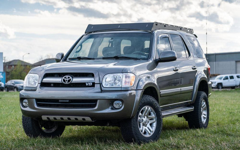 Belford Roof Rack on Grey Toyota Sequoia Front view
